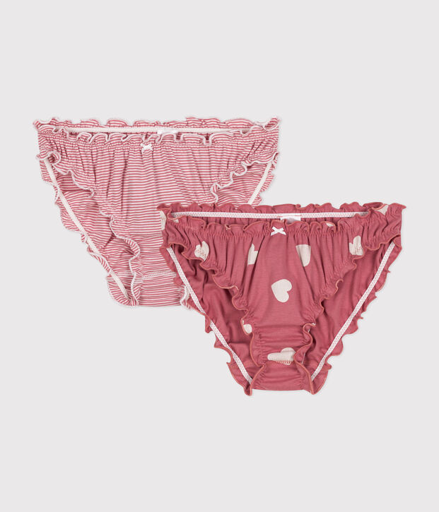 Women's ruffled cotton briefs - 2-pack multicolor