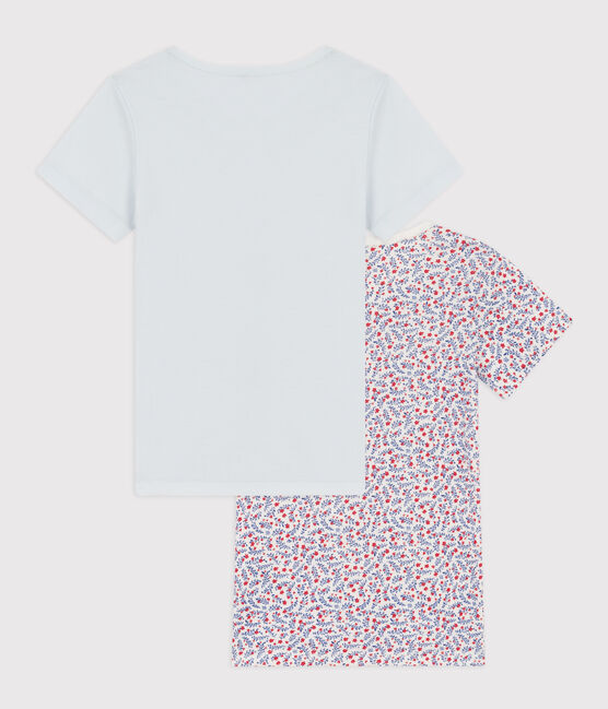 Girls' Short-Sleeved Floral Cotton T-Shirt - 2-Pack variante 1