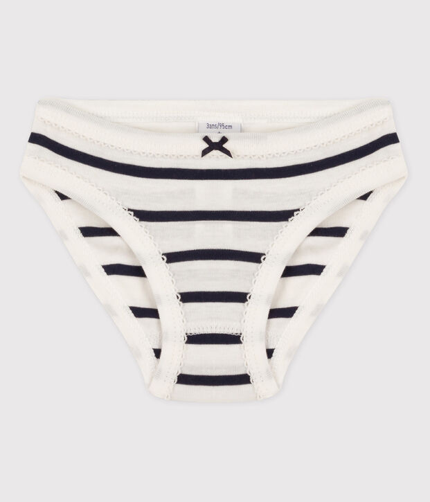 Girls' Cotton Briefs white/blue