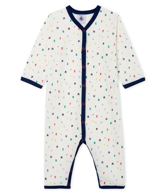 Baby Boys' Footless Ribbed Sleepsuit MARSHMALLOW white/MULTICO CN
