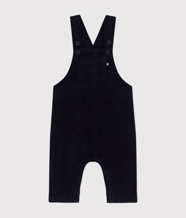 Babies' corduroy dungarees blue