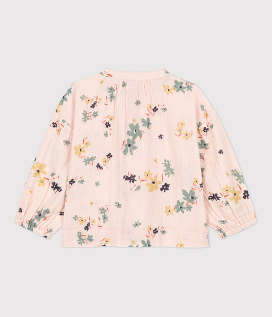 Girls' Cotton Gauze Print Cardigan SALINE pink/MULTICO white