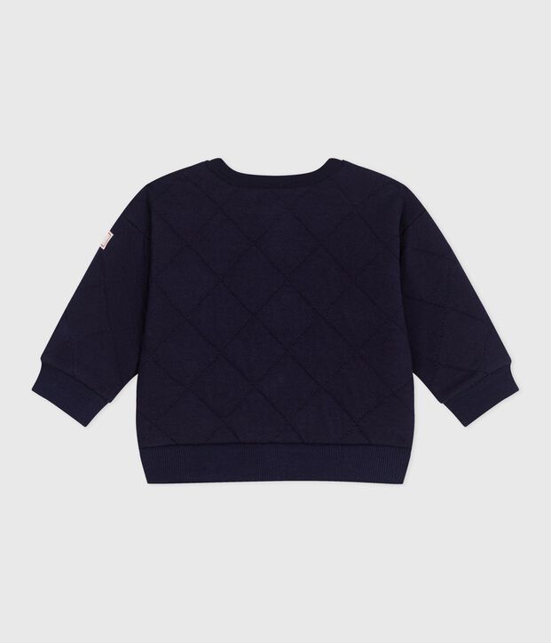 Babies' plain thick cotton cardigan SOIR