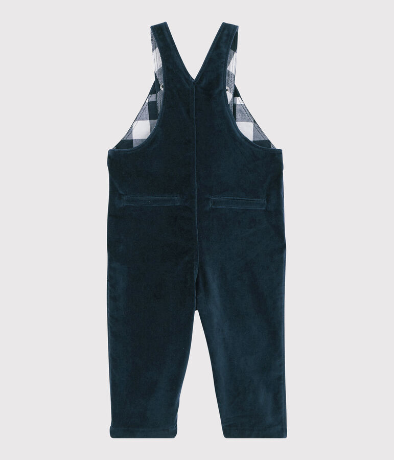 Babies' Velour Dungarees SMOKING blue