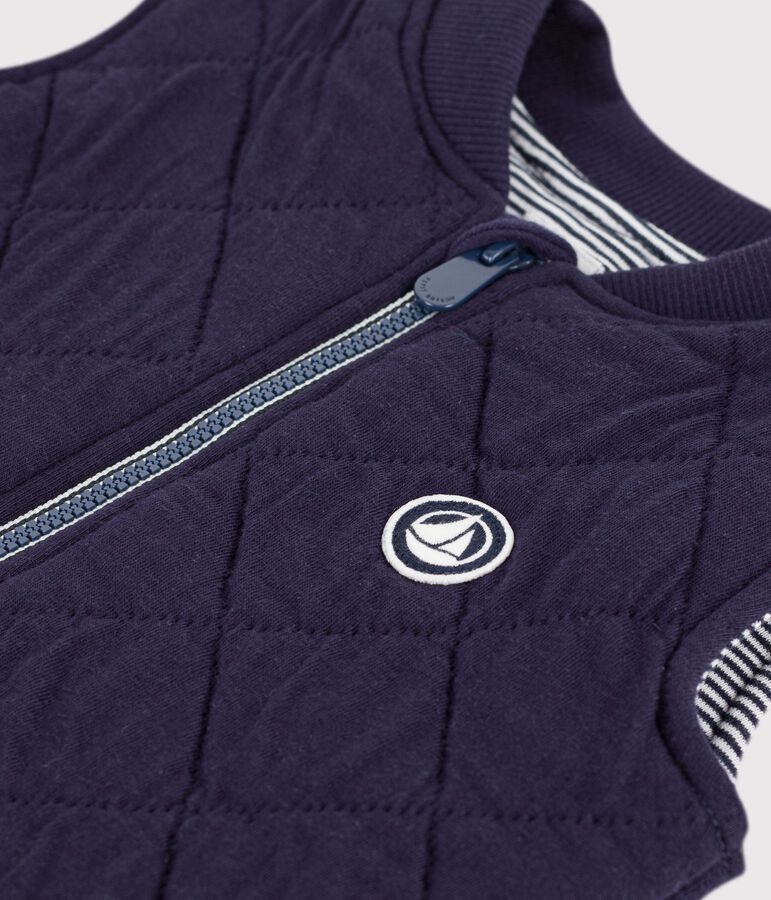 Babies' sleeveless quilted cotton puffer jacket blue