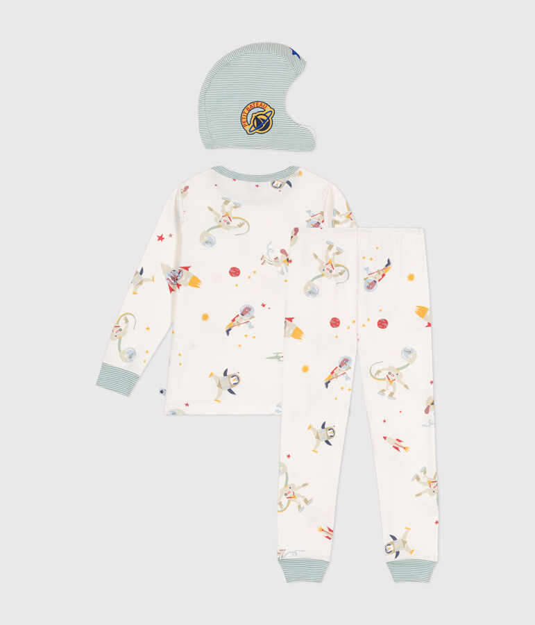 Children's space print  fancy dress cotton pyjamas white/multicolor