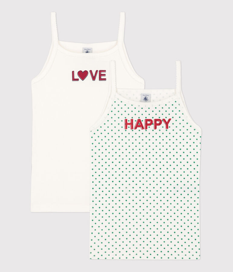 Girls' Cotton Vests - 2-Pack multicolor