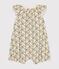 Babies' Short Floral Cotton Playsuit AVALANCHE white/MULTICO