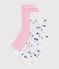 Little girls' flower-print cotton socks - 2-Pack variante 1