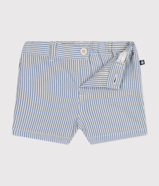 Babies' Seersucker Shorts GAULOISE /MARSHMALLOW