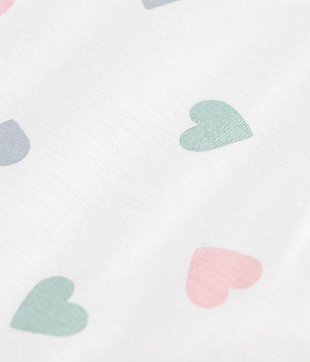 Babies' sleeveless reversible printed cotton cardigan white/multicolor