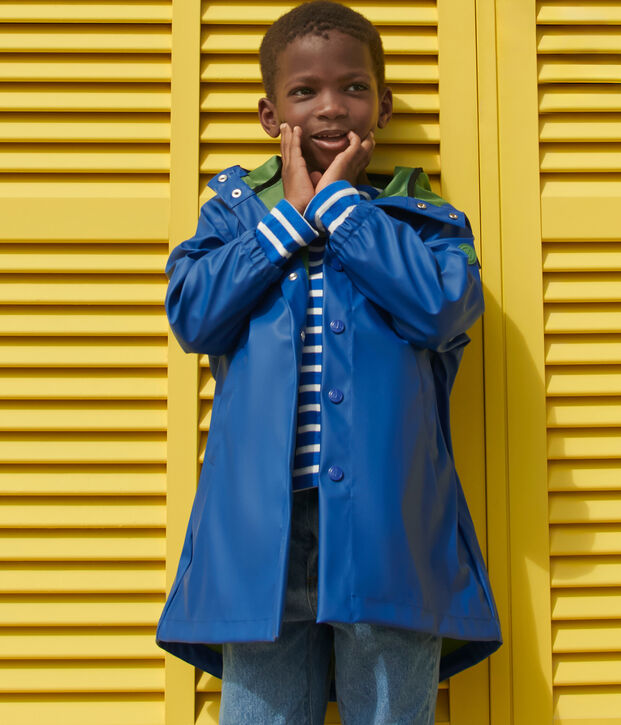 Children's long raincoat in two colours blue/green