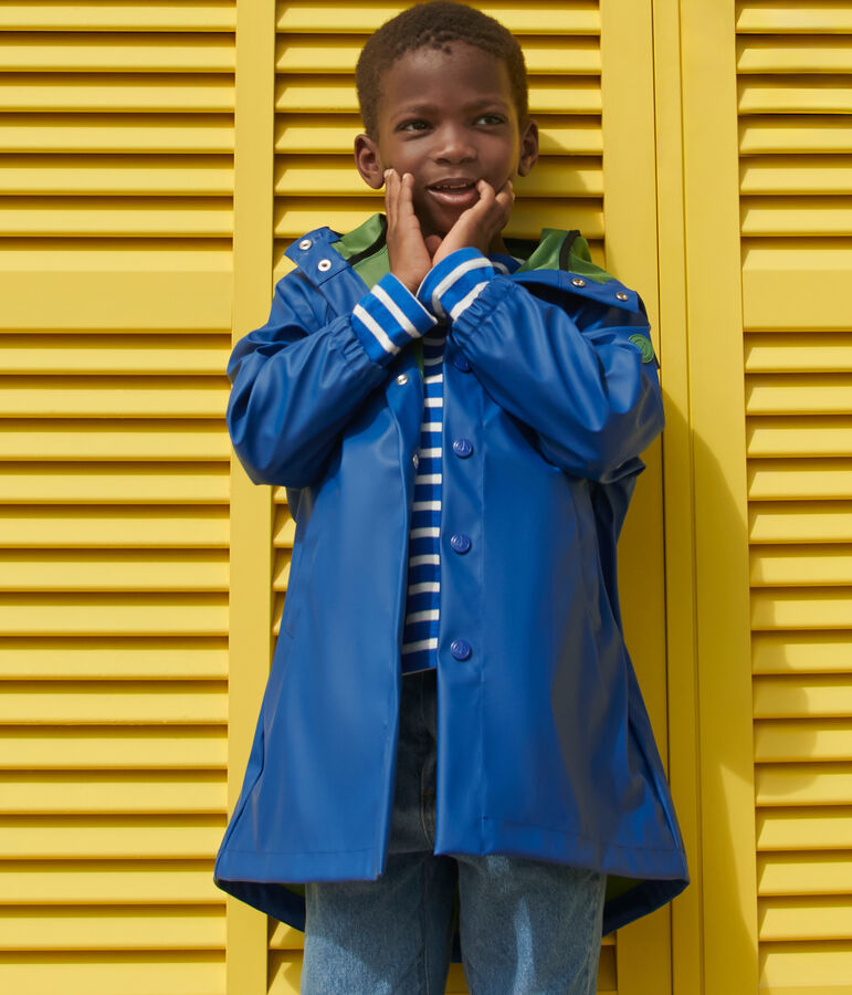 Children's long raincoat in two colours blue/green