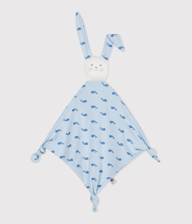 Babies' printed cotton comforter blue/blue