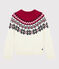 Boys' Wool and Cotton Pullover MARSHMALLOW white/MULTICO white