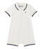 Baby boys' short dungaree in piqué jersey MARSHMALLOW white