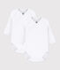 Babies' long-sleeved plain cotton wrapover bodysuits - 2-Pack 