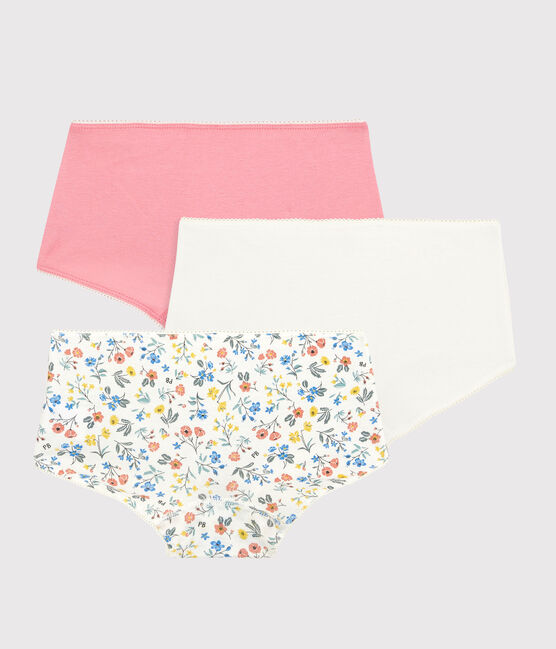 Girls' Retro Floral Cotton Hipsters - 3-Pack variante 1