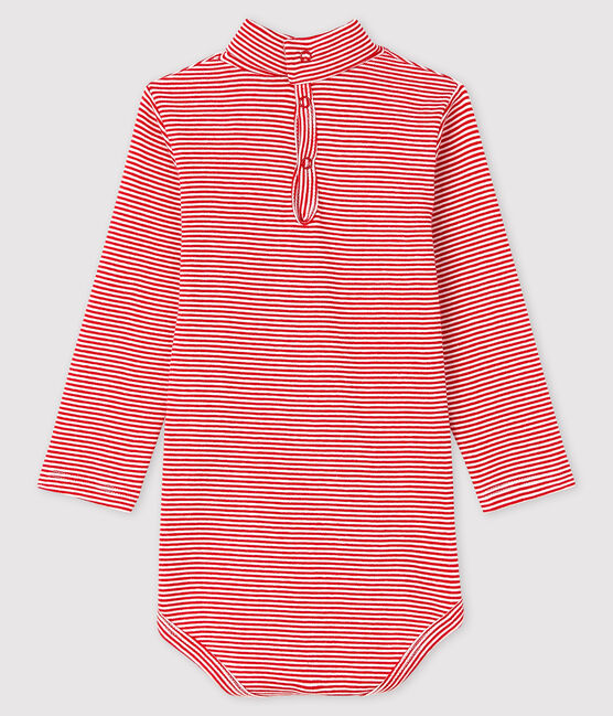 Baby's long-sleeved roll-neck bodysuit TERKUIT red/MARSHMALLOW white
