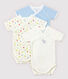 Babies' Short-Sleeved Wrapover Organic Cotton Bodysuits - 3-Pack
