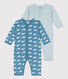 Striped and Whale Cotton Sleepsuits - Pack of 2