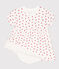 Babies' Fleece Dress/Bodysuit MARSHMALLOW white/PEPS red