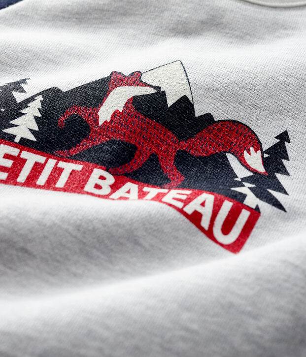 Baby boy's long playsuit grey/blue