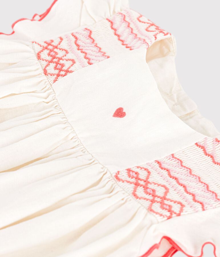 Children's short-sleeved cotton dress white