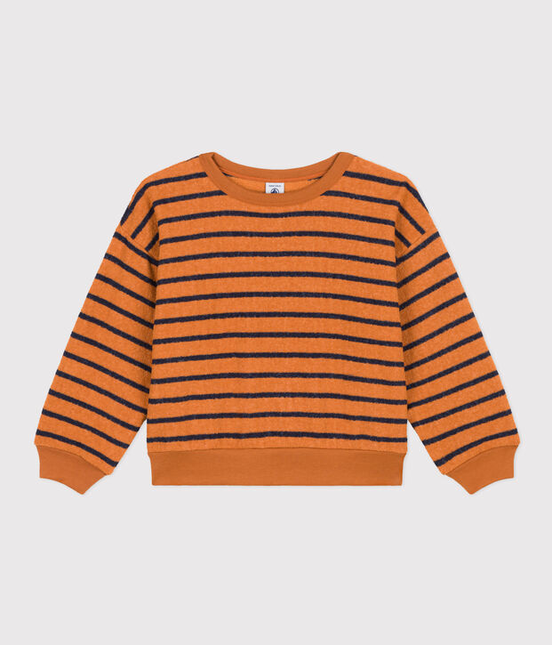 Children's unisex terry sweatshirt brown/blue