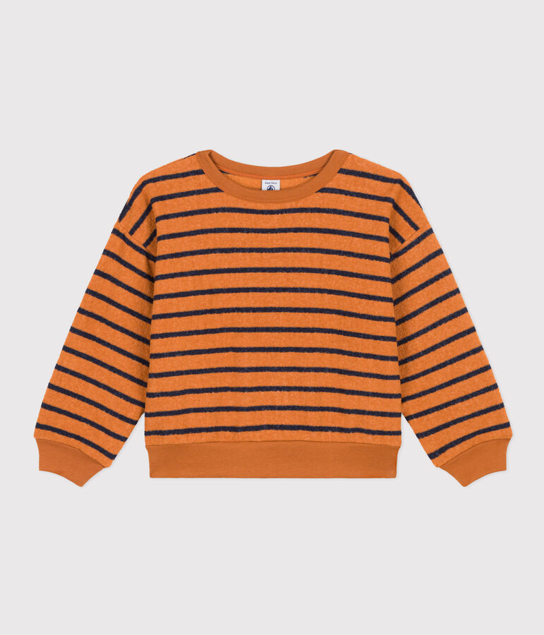 Children's unisex terry sweatshirt brown/blue