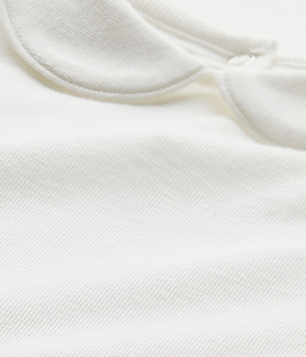 Baby girls' bodysuit with collar white