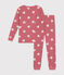 Children's fitted cotton heart print pyjamas ROSEWOOD pink/AVALANCHE