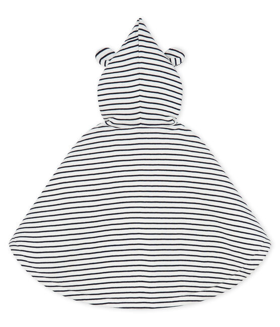 Babies' Classic Wrap in Padded Rib Knit MARSHMALLOW white/SMOKING blue
