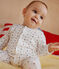 Babies' bodyjama in mini-heart print tube knit MARSHMALLOW white/MULTICO white