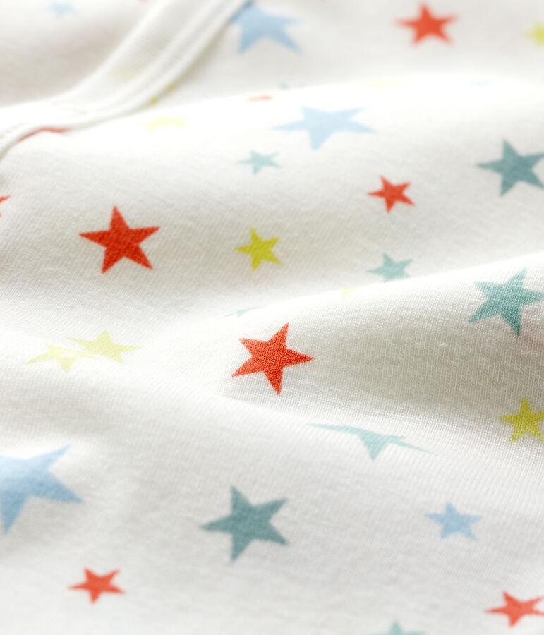 Multicoloured Starry Organic Cotton Playsuit MARSHMALLOW white/MULTICO white