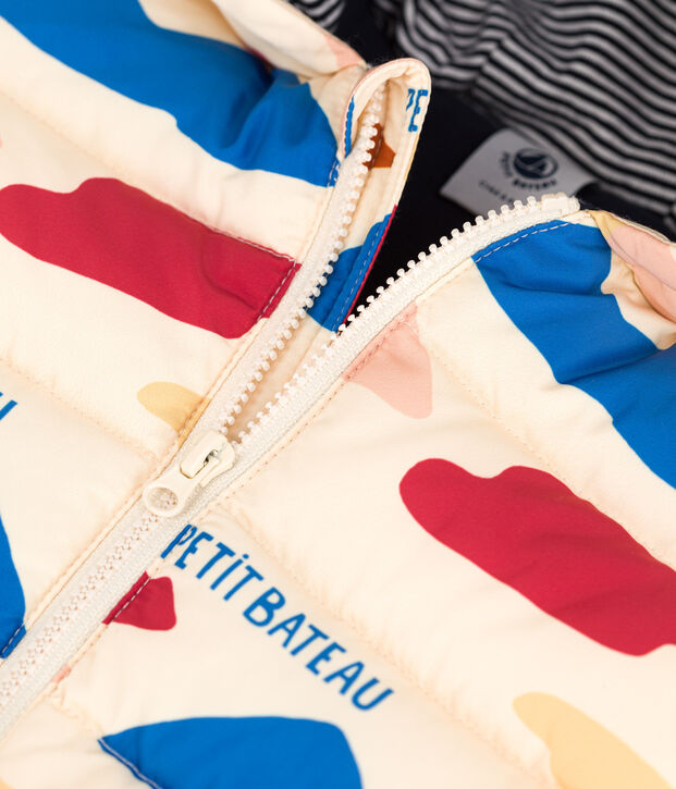 Babies' Recycled Patterned Parka Ecru/multicolor