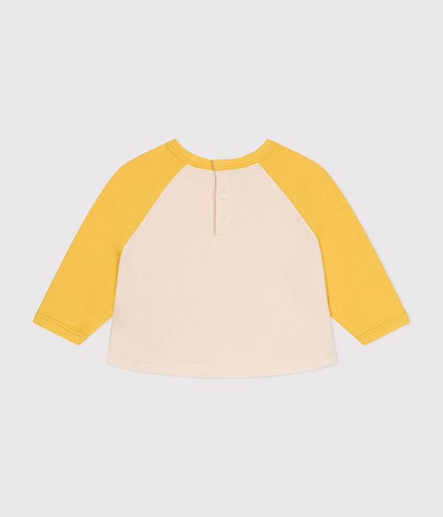 Babies' Light Fleece Sweatshirt Ecru/yellow