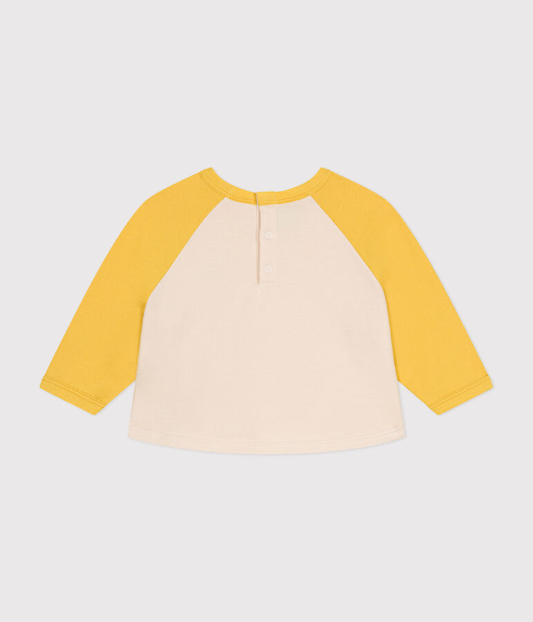 Babies' Light Fleece Sweatshirt Ecru/yellow