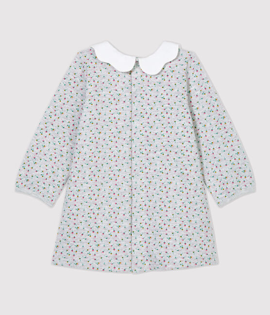 Babies' Fleece Dress BELUGA grey/MULTICO white