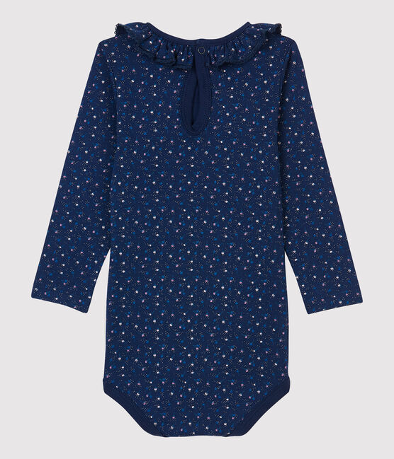 Babies' Cotton Bodysuit MEDIEVAL blue/MULTICO white
