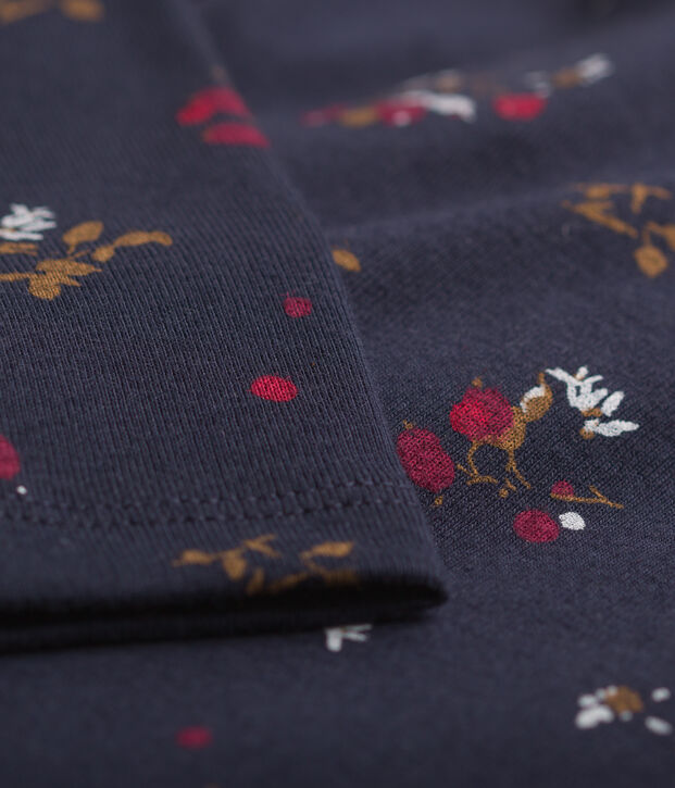 Babies' Long-Sleeved Cotton Bodysuit. blue/multicolor