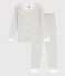 Girls' Snugfit Cotton Pyjamas MARSHMALLOW white/MULTICO white