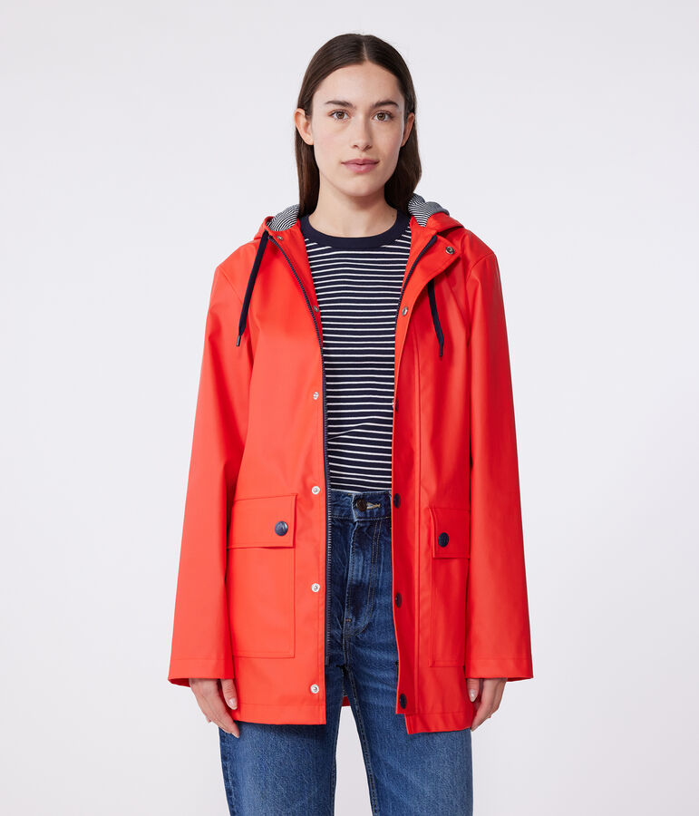 Iconic raincoat for men or women SPICY red