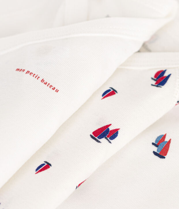 Babies' long-sleeved wrapover cotton bodysuits - 3-Pack multicolor