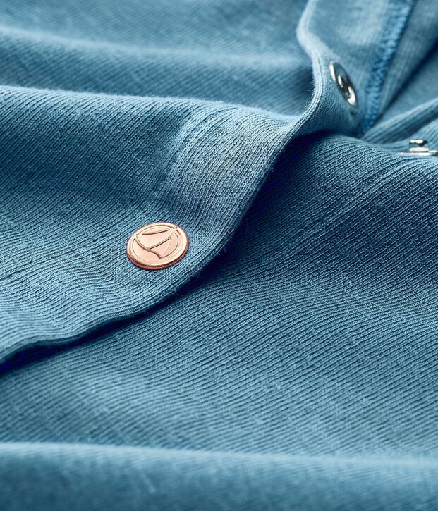 Baby girls' cotton/linen cardigan blue