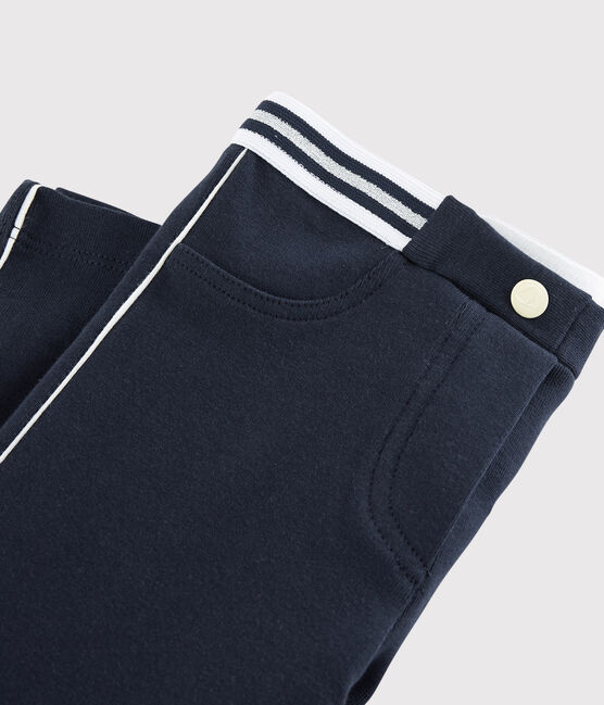 Girls' Cotton and Elastane Jeggings SMOKING blue