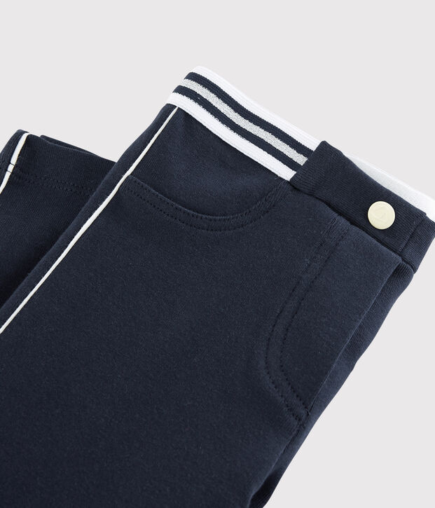 Girls' Cotton and Elastane Jeggings blue