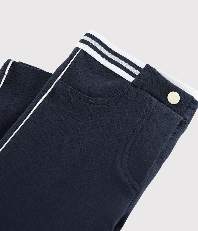 Girls' Cotton and Elastane Jeggings SMOKING blue