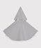 Babies' Stripy Cotton Hooded Cape MARSHMALLOW white/SMOKING blue