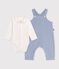 Babies' dungarees and body set in cotton with a plain collar POLAIRE